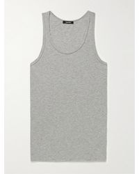Tom Ford Ribbed Cotton And Modal-blend Tank Top - Grey