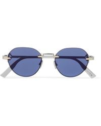 Dior - Cd Diamond R5U Round-Frame Rimless- And-Tone Sunglasses - Lyst
