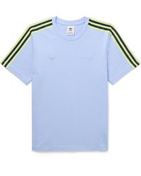 adidas Originals - Wales Bonner Webbing-trimmed Embroidered Organic Cotton-jersey T-shirt - Lyst
