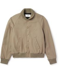 Celine - Teddy Logo-Embroidered Wool And Cotton-Blend Gabardine Bomber Jacket - Lyst