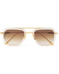 Dita Eyewear - Aviator-Style-Tone And Acetate Sunglasses - Lyst