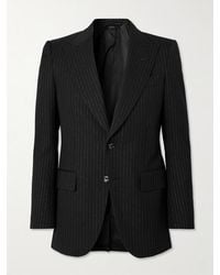 Tom Ford - Dyylan Slim-Fit Pinstriped Metallic Wool-Blend Twill Suit Jacket - Lyst