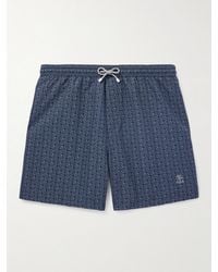 Brunello Cucinelli - Straight-leg Mid-length Printed Swim Shorts - Lyst