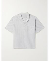 Barena - Bagolo Camp-Collar Striped Crinkled Cotton-Poplin Shirt - Lyst