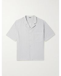 Barena - Bagolo Camp-collar Striped Crinkled Cotton-poplin Shirt - Lyst