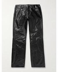 Acne Studios - Lolen Straight-Leg Full-Grain Leather Trousers - Lyst