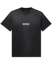 Givenchy - Distressed Logo-print Cotton-jersey T-shirt - Lyst
