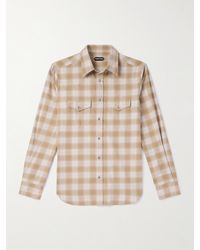 Tom Ford - Checked Cotton-flannel Western Shirt - Lyst