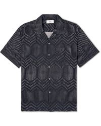 MR P. - Camp-collar Printed Linen And Cotton-blend Shirt - Lyst