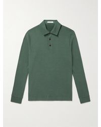 MR P. - Ribbed Stretch Cotton And Merino Wool-Blend Polo Shirt - Lyst