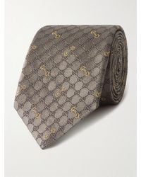 Gucci - Cravatta in seta jacquard con logo ricamato - Lyst