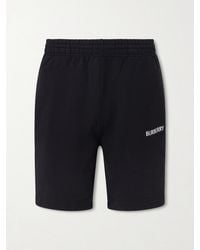 Burberry - Logo-print Straight-leg Cotton-jersey Shorts - Lyst