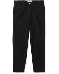 Folk - Assembly Straight-Leg Pleated Cotton Trousers - Lyst