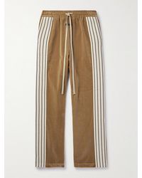 Fear Of God - Forum Striped Canvas-trimmed Cotton And Modal-blend Velvet Sweatpants - Lyst