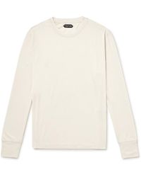 Tom Ford - Logo-embroidered Lyocell And Cotton-blend Jersey T-shirt - Lyst
