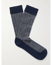 Anonymous Ism - Socken aus Jacquard-Strick mit Fischgratmuster - Lyst