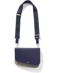 Ferragamo - Colour-block Full-grain Leather Messenger Bag - Lyst