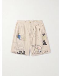 Kapital - Memorial Paint Straight-Leg Printed Cotton-Corduroy Shorts - Lyst