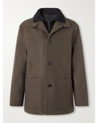 Margaret Howell - Knit-Trimmed Wool-Blend Melton Coat - Lyst