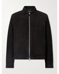 ZEGNA - Suede Blouson Jacket - Lyst