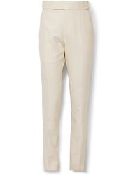 Tom Ford - Atticus Slim-fit Tapered Silk-canvas Suit Trousers - Lyst
