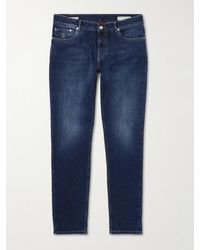 Brunello Cucinelli - Jeans Slim-Fit A Gamba Dritta Con Logo Ricamato - Lyst
