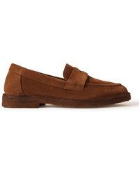 Drake's - Suede Penny Loafers - Lyst