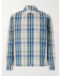 Burberry - Logo-Embroidered Checked Cotton And Linen-Blend Jacket - Lyst