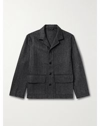 Miles Leon - Traveler Hemdjacke aus einer Woll-Kaschmirmischung mit Fischgratmuster - Lyst