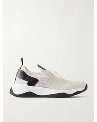 Berluti - Shadow Logo-embroidered Leather-trimmed Stretch-knit Sneakers - Lyst