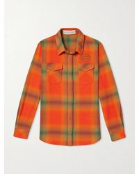 God's True Cashmere - Harley-Davidson Logo-Embroidered Checked Cashmere-Flannel Shirt - Lyst