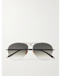 Jacques Marie Mage - Amelia silber- und goldfarbene Pilotensonnenbrille - Lyst