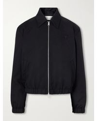 Ami Paris - Ami De Coeur Logo-Embroidered Virgin Wool-Gabardine Jacket - Lyst