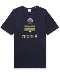 Isabel Marant - Karman Logo-print Linen-jersey T-shirt - Lyst
