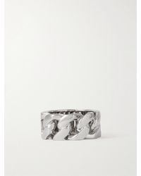 Alexander McQueen - Silberfarbener Ring mit Kettendetail - Lyst