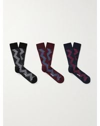 Missoni - Set aus drei Paar Socken aus einer Baumwollmischung in Häkelstrick - Lyst