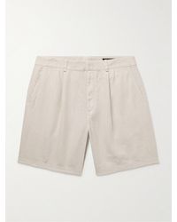 Rag & Bone - Elliot Straight-leg Pleated Linen Shorts - Lyst