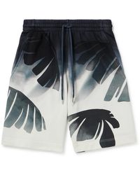 Dries Van Noten - Straight-leg Printed Cotton-jersey Drawsting Shorts - Lyst