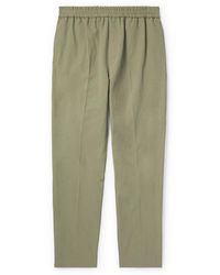 A.P.C. - Pieter Straight-leg Pleated Cotton And Linen-blend Trousers - Lyst