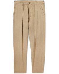 Monitaly - Tapered Pleated Linen And Cotton-Blend Gauze Trousers - Lyst