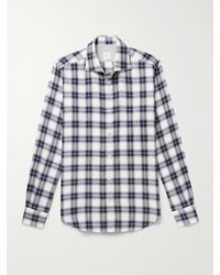 Eleventy - Checked Cotton And Lyocell-Blend Flannel Shirt - Lyst