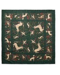 Drake's - Printed Wool And Silk-Blend Scarf - Lyst