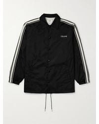 Celine - Striped Webbing-Trimmed Logo-Print Nylon Jacket - Lyst