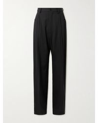 Balenciaga - Wide-leg Pleated Wool-barathea Trousers - Lyst