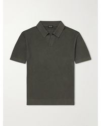 ZEGNA - Slim-Fit Cotton-Piqué Polo Shirt - Lyst