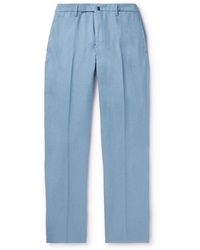 Incotex - Slim-fit Straight-leg Linen Trousers - Lyst