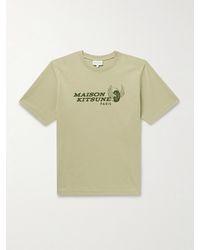 Maison Kitsuné - Racing Wheels Logo-print Cotton-jersey T-shirt - Lyst
