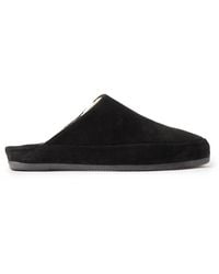 Mulo - Shearling-lined Suede Slippers - Lyst
