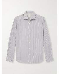 Eleventy - Striped Lyocell And Cotton-blend Shirt - Lyst
