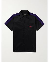 Needles - Webbing-trimmed Logo-embroidered Cotton-blend Twill Shirt - Lyst
